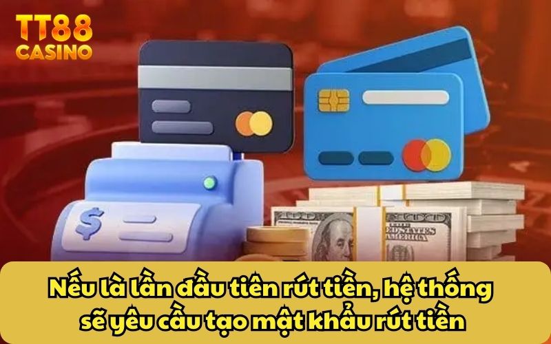 Hướng Dẫn Rút Tiền 2 Nếu là lần đầu tiên rút tiền, hệ thống sẽ yêu cầu tạo mật khẩu rút tiền